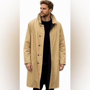 Normandy Monroe Men’s reversible coat black beige wool cashmere blend size XL